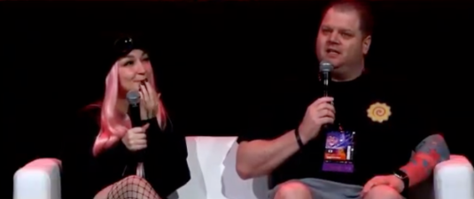 Travis being interviewed on stage at DreamHack Atlanta 2024.